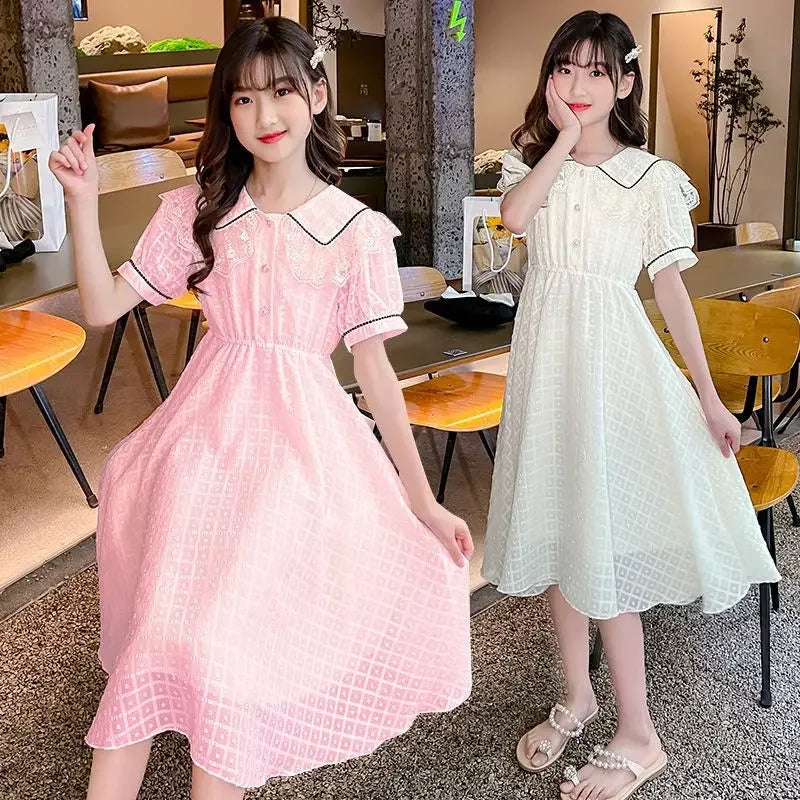Girls' Dress 2025 Summer New Style Little Girl Princess Dress Stylish Children's Summer Dress