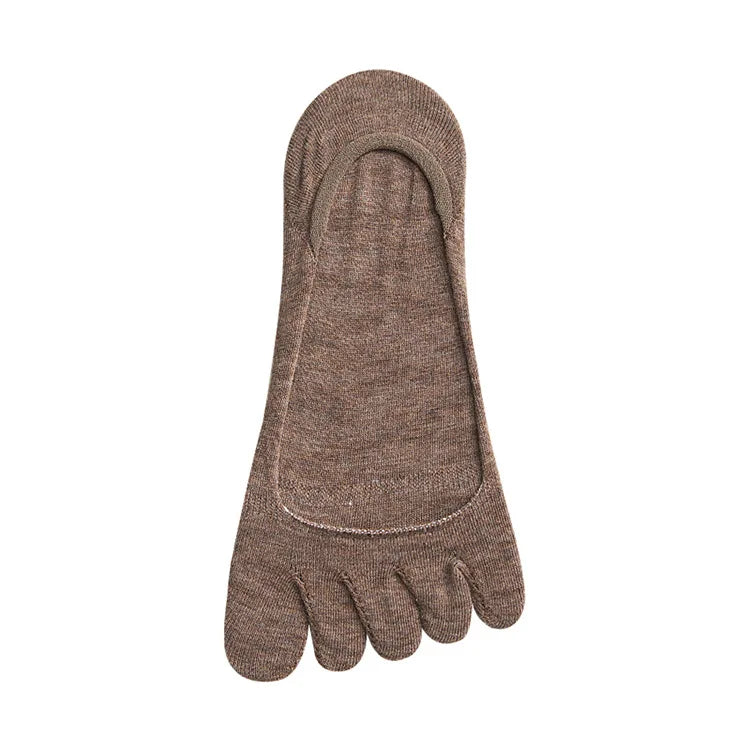 1 Pair Five Finger Solid Color Toe Socks For Girls Gift Summer Thin Toe Socks Shallow Mouth Anti-Skid Invisiable Low Cut Sock
