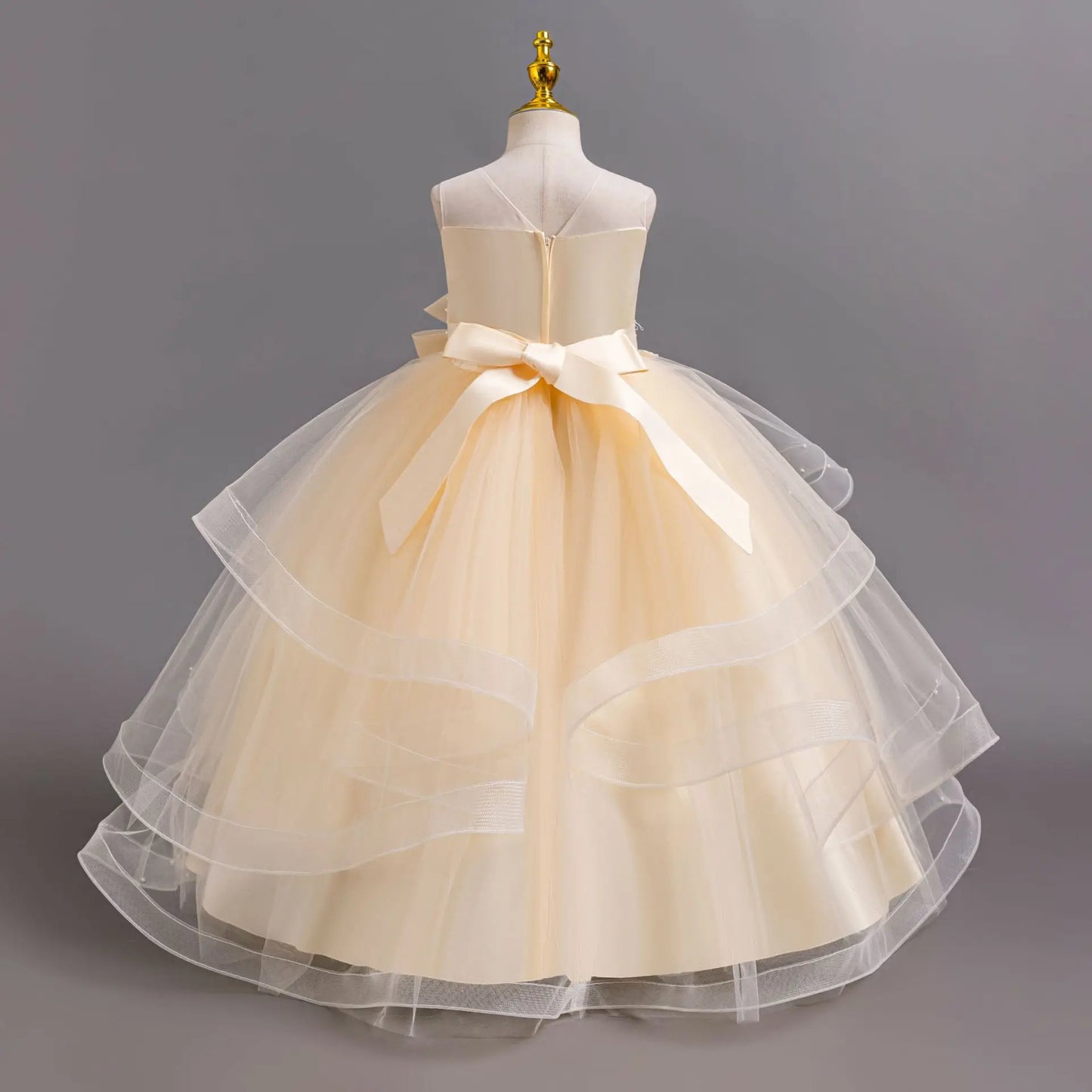Girls Elegant Dresses Summer Flower Embroidery Princess Dress Girl Birthday Formal Party Dresses White Wedding Bridesmaid Dress