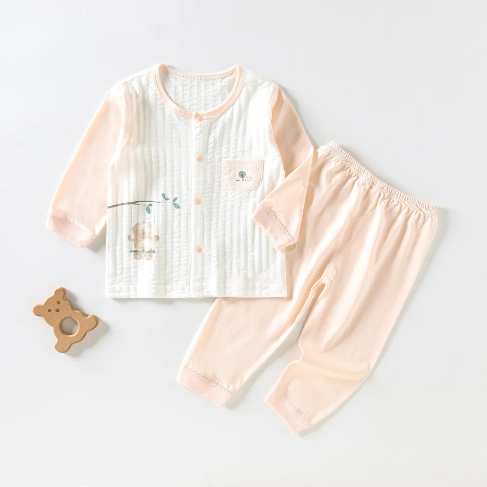 Baby Underwear Set Pure Cotton Summer Baby Split Pajamas Children's Home Clothes Light and Breathable