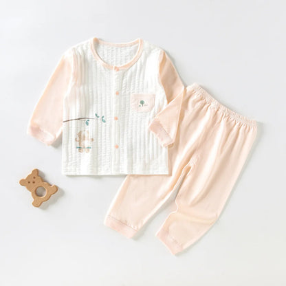 Baby Underwear Set Pure Cotton Summer Baby Split Pajamas Children's Home Clothes Light and Breathable