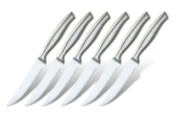 4/6/8 Pcs Steak Knife Set Stainless Steel Blade Kitchen Knives Seamless Handle Sharp Dinner Knife Meat Cutter Dinnerware Set