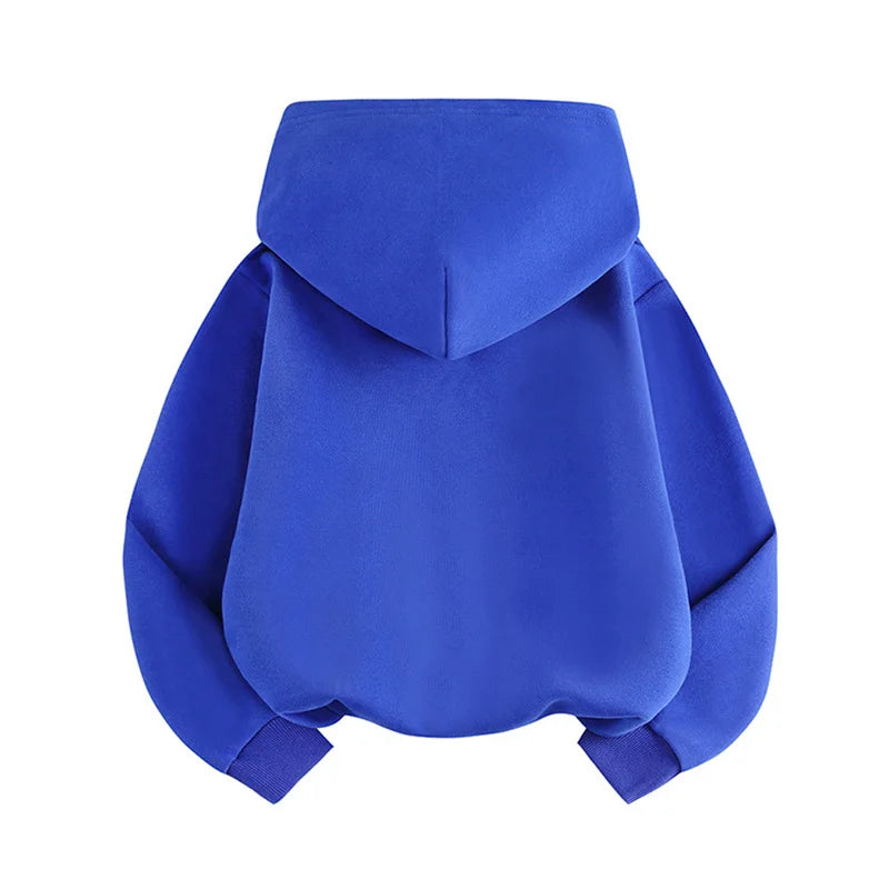 Children's Autumn Hoodies New Boys Girls Casual Hooded Sweatshirts Solid Color Jackets Teenager Fashion Spring Loose Sportswear