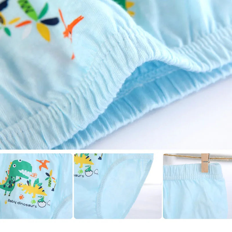5 Pcs/Lot Boy Underwear Soft Cotton Briefs For Boys Dinosaur Cartoon Children Panties Breathable Kids Underpants Briefs Age 2-14