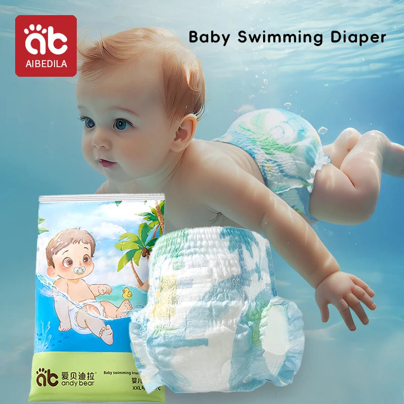 Waterproof Baby Swimming Diaper Disposable Swimwear Pull-Up Pants 0-3 Years Toddler Aquatic Trousers Infant Baby Swimming Trunks