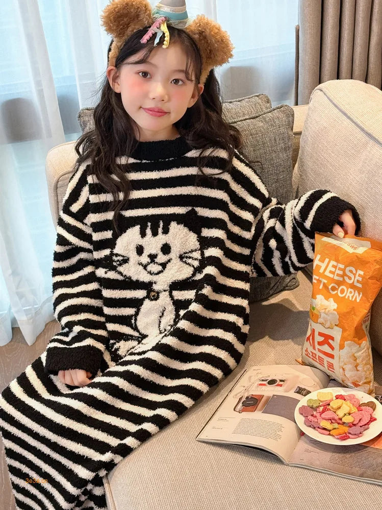 Girls Pajamas 2025 New Children's Nightgown Children's Autumn and Winter Loungewear