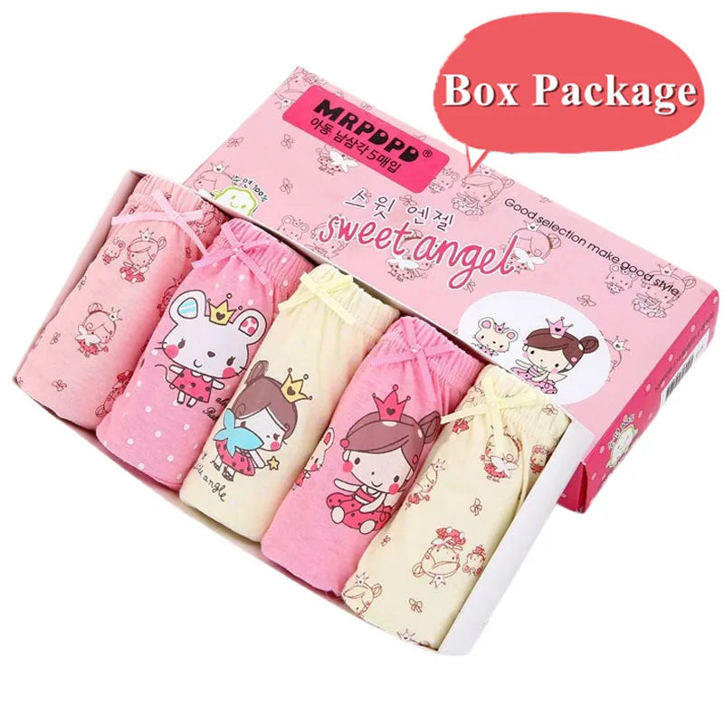 5 Packs/Box Children Underwear Girls Panties Cotton Comfortable Toddlers Kids Triangle Underpants Breathable Briefs For Girls