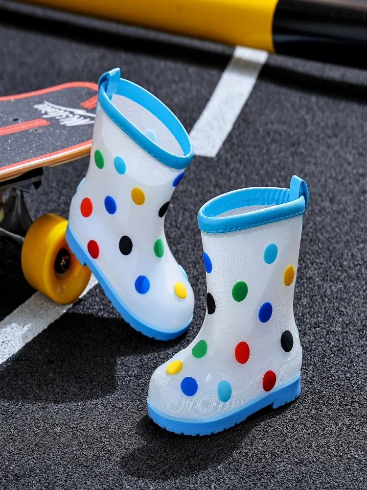 Baby water boots cartoon rain boots for boys and girls, children's rain shoes fashionable mid tube children's water shoes