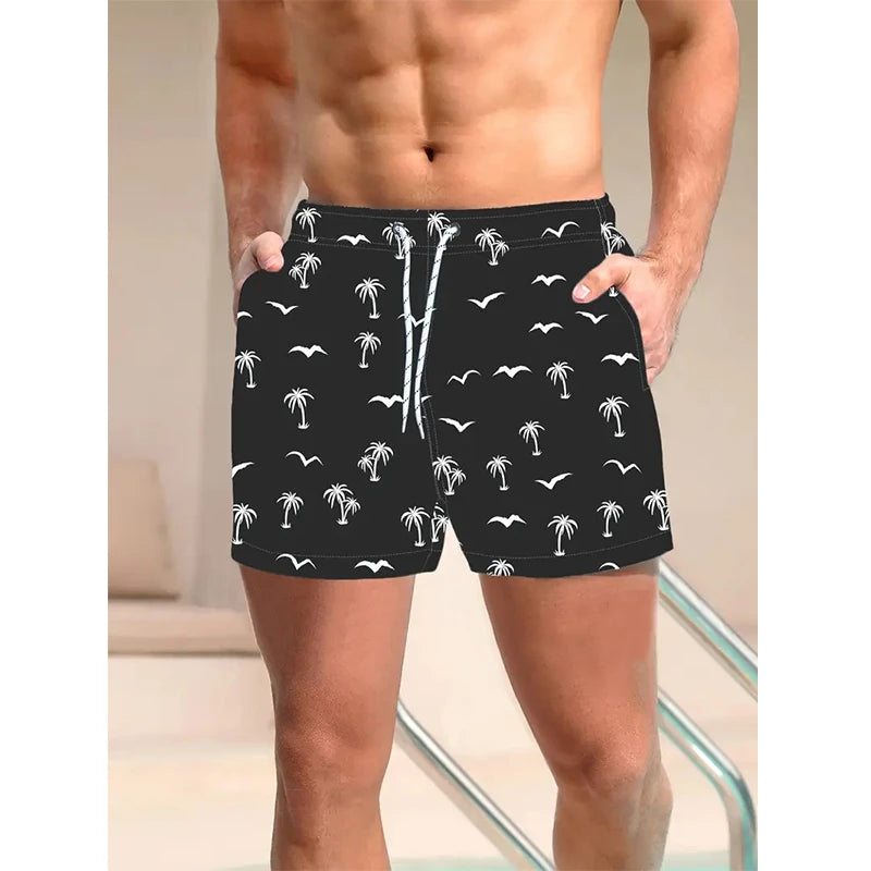 Men's beach pants for street casual wear 3D printed short pants for summer breathable beach swimming pants for fitness shorts