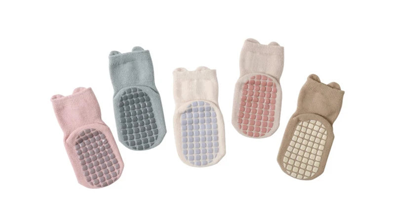 5 Pairs Infant Newborn Baby Anti-Slip Socks For Girls and Boys Accessories Toddler Cute Cartoon Floor Stockings