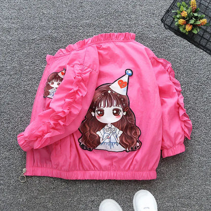 Pu Girls Teens Jackets Girl Kids Classic Collar Coats Teen Windbreaker Clothing Children's Outerwear 3-12 Years Girls Jackets