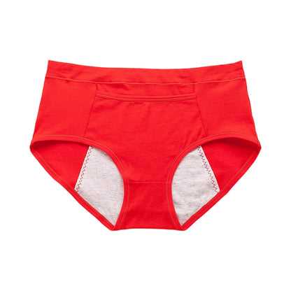 High Waisted Elasticity Underwear Breathable Period Underwear Solid Color Sanitary High Waisted Underwear For Women