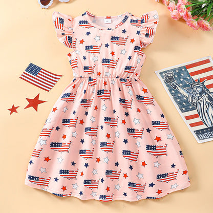 Teens Dress Kids Girl Clothes 8 9 10 11 12 Years Old Short Sleeve Summer Fashion Casual Butterfly Birthday Gift Children Dresses