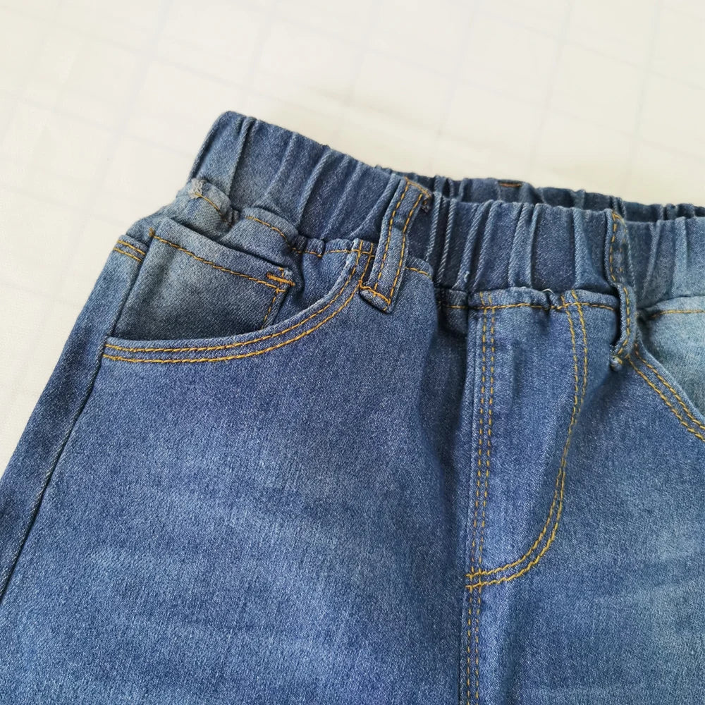 IENENS Fashion Jeans Trousers Boy's Denim Long Pants Kids Slim Jeans Young Children Straight Cowboy Pants 5-13Y Spring Autumn