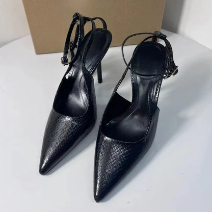 2026 High Heels Women Shoes Elegant Pointed Toe Ankle Strap Black Luxury Designer Stilettos Party Wedding Pumps for Lady