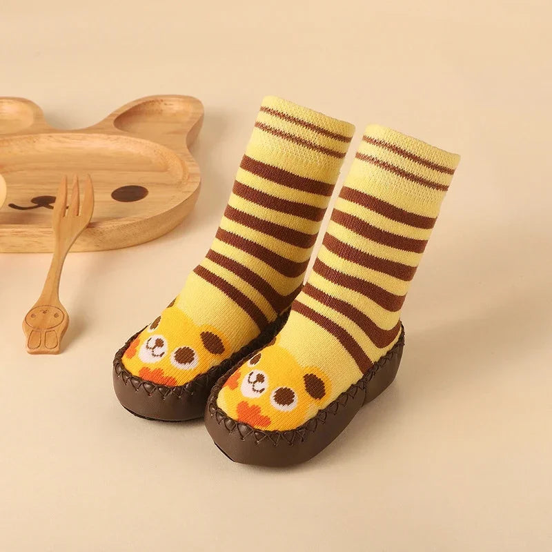 Baby Socks Slippers With Rubber Soles Girl Boy Infant Newborn Children Floor Socks Shoes Anti Slip Soft Sole Toddlers Indoor