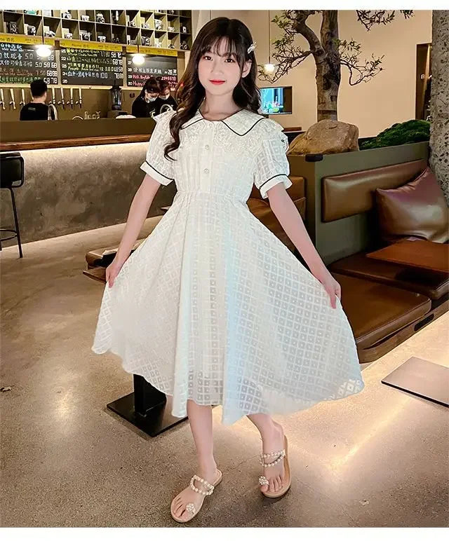 Girls' Dress 2025 Summer New Style Little Girl Princess Dress Stylish Children's Summer Dress
