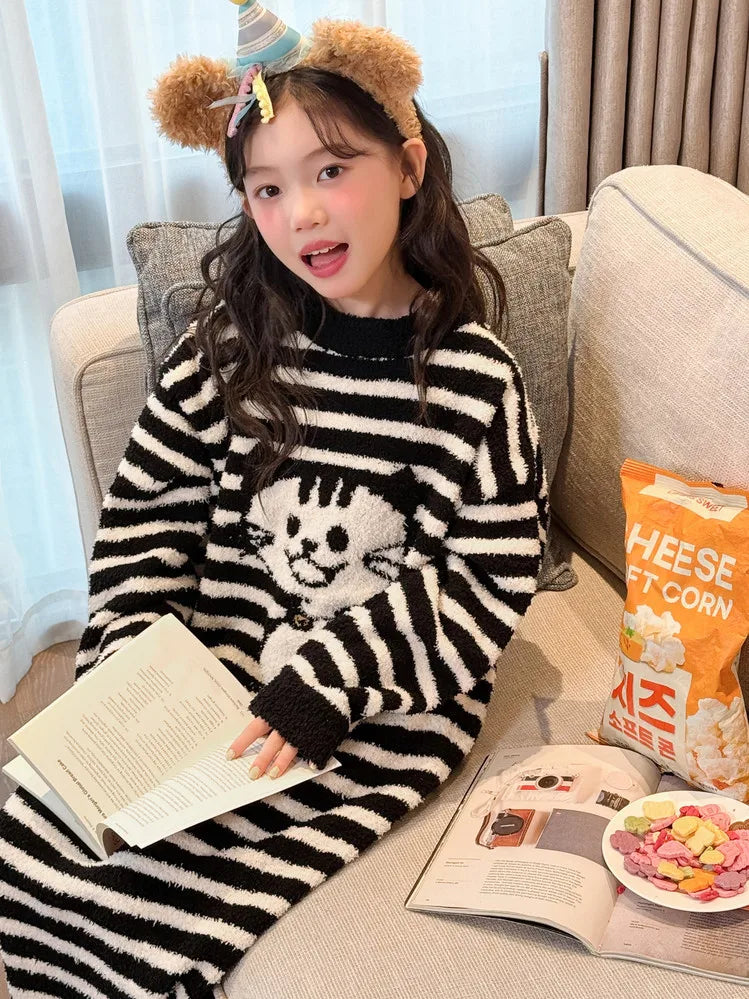 Girls Pajamas 2025 New Children's Nightgown Children's Autumn and Winter Loungewear