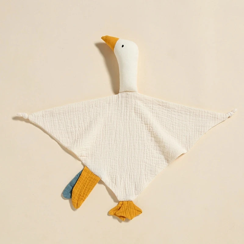 Stuffed Goose Baby Towel Cotton Baby Sleeping Cuddling Security Blanket Newborn Soothe Appease Towel Kids Face Towel Washcloth