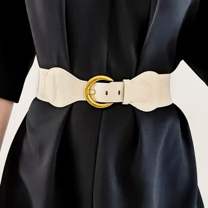Women Belts PU Leather Corset Belt Female Metal Buckle Belts for Ladies Leisure Dress Jeans Wide Waistband