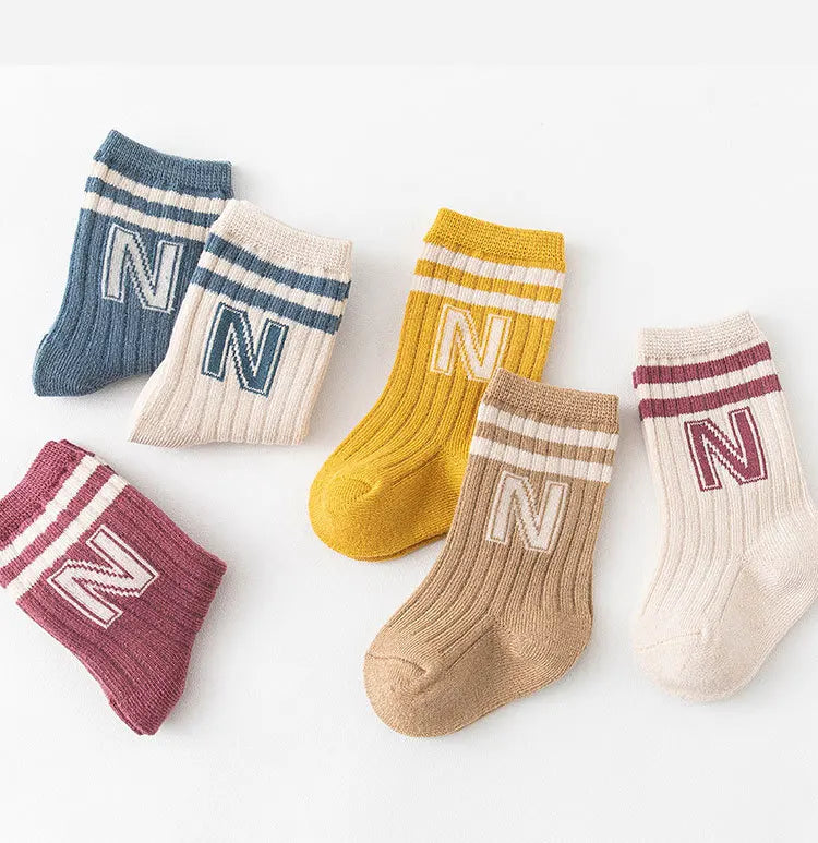 3 Pairs Baby Socks Kids Cute Newborn Boys Socks Toddler Girl Children Anti Slip Sock Cotton Infant Accessories Clothes for 0-5y
