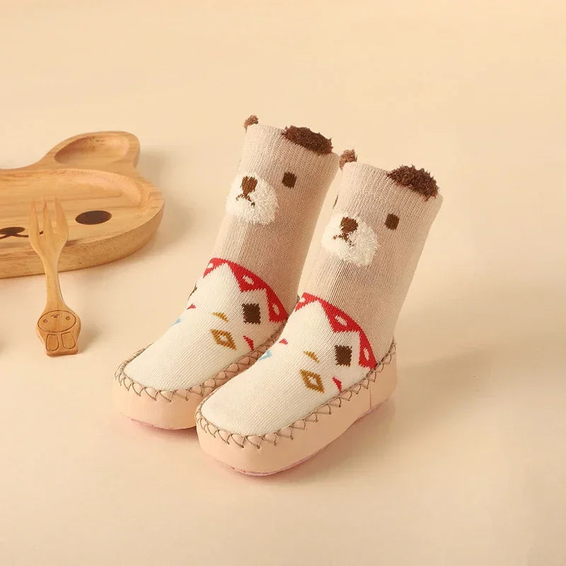 Baby Socks Slippers With Rubber Soles Girl Boy Infant Newborn Children Floor Socks Shoes Anti Slip Soft Sole Toddlers Indoor
