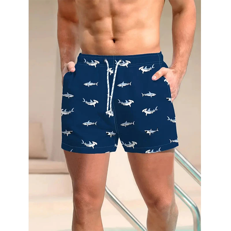 Men's beach pants for street casual wear 3D printed short pants for summer breathable beach swimming pants for fitness shorts