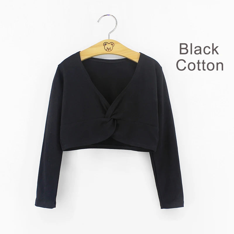 Girls Dance Wear Kids Dance Leotard Cover Long Sleeve Winter Practice Training Pullover Top for Ballet Class Clothing