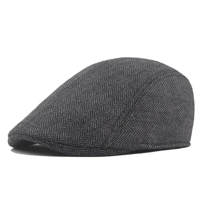 Men Retro Beret British Hats Wool Blend Vintage Herringbone Tweed Men Casual Fashion Hat Flat Keep Warm Caps Gifts