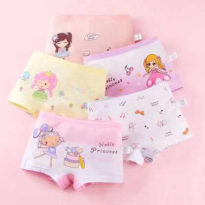 Girls Briefs Fine Cotton Underwear Cute Prints Panties Kids Breathable Soft Healthy Underpants Girls Boxer 4pcs/Lot Size 3-10T
