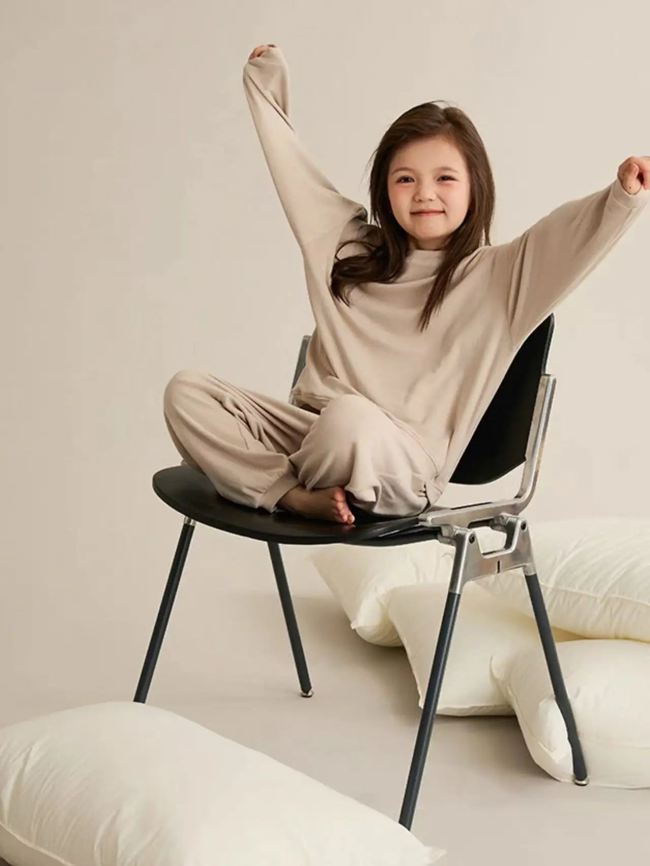 Girls Pajamas Sets Winter Autumn Sleepwear for Kids Solid Color Children's Loungewear Set Teenager Underwear Baby Pijama 3-14T