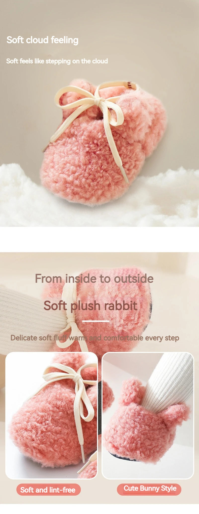 Baby Shoes Winter Baby Boy Girl Booties Fluff Soft Toddler Shoes First Lamb Cashmere Anti-Slip Warm Newborn Infant Crib Shoes