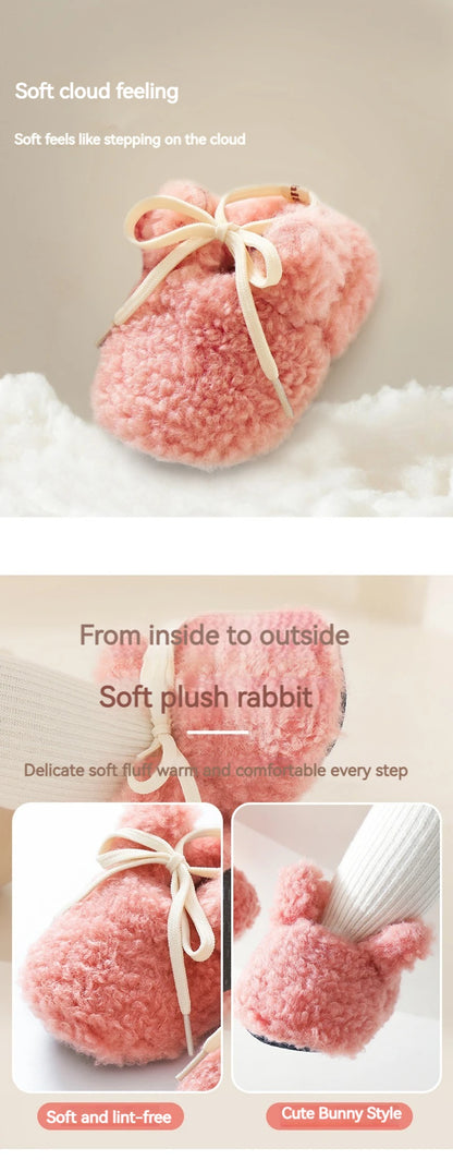 Baby Shoes Winter Baby Boy Girl Booties Fluff Soft Toddler Shoes First Lamb Cashmere Anti-Slip Warm Newborn Infant Crib Shoes