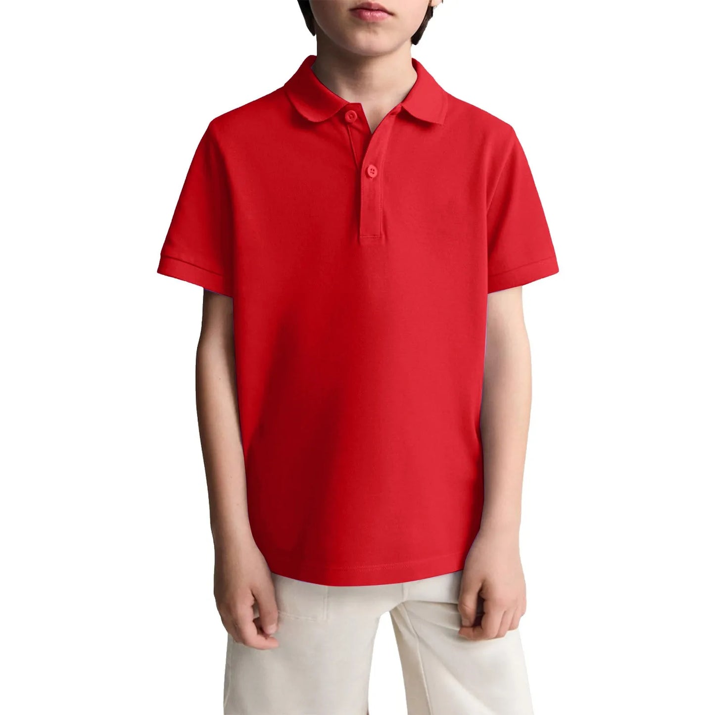 Boys Casual Polo Shirts Short Sleeve Lapel Shirt Short Sleeve Athletic Tee School Uniform Shirts For Kids 6-11y