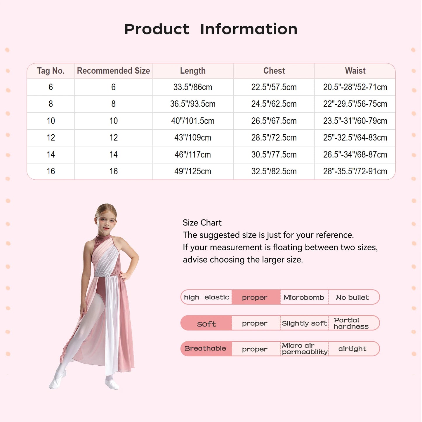 Girls Delicate 3D Flower Lyrical Dance Dress Asymmetrical Ruched Long Dress Gymnastics Modern Dance Clothes Performance Dress