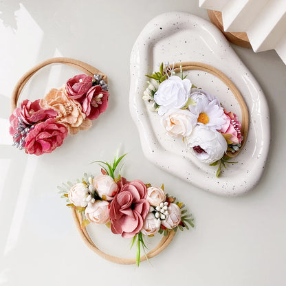 Baby Girl Headband Cute Flower Elastic Hair Band Newborn Head Toddler Headband Headwear Baby Hair Accessories Christmas Gifts