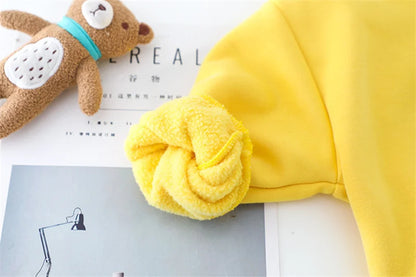 Baby boy clothes autumn winter plus velvet warm thickening suit boys and girls cartoon bear sweater + corduroy pants baby 2pcs