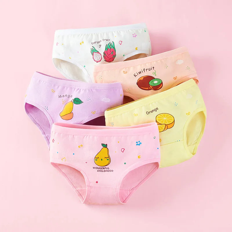 Girls Briefs Fine Cotton Underwear Cute Prints Panties Kids Breathable Soft Healthy Underpants Girls Boxer 4pcs/Lot Size 3-10T