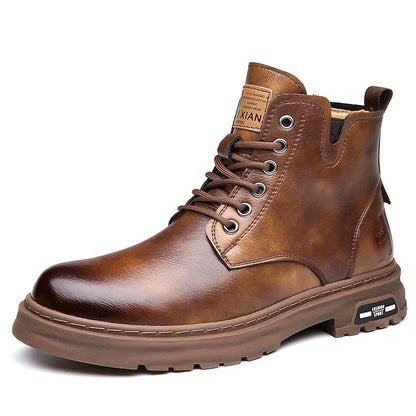 Men's shoes 2025 new autumn and winter men's boots youth high top casual men's shoes trend British style big yellow boots