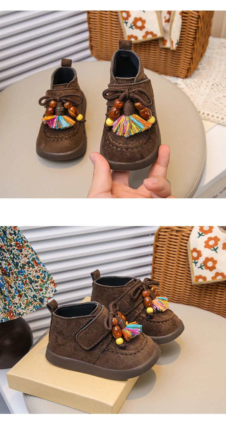 Baby Boys Girls High-top Casual Shoes 2025 New Autumn Toddler Walking Shoes Soft Sole Breathable First Walker Outdoor Daily Wear