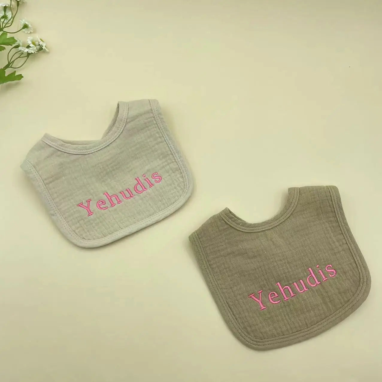 Personalized Baby Saliva Towel Pure Cotton Scarf Baby Feeding Stuff Infant Boys & Girls Custom Name Bib Gift 2Pcs