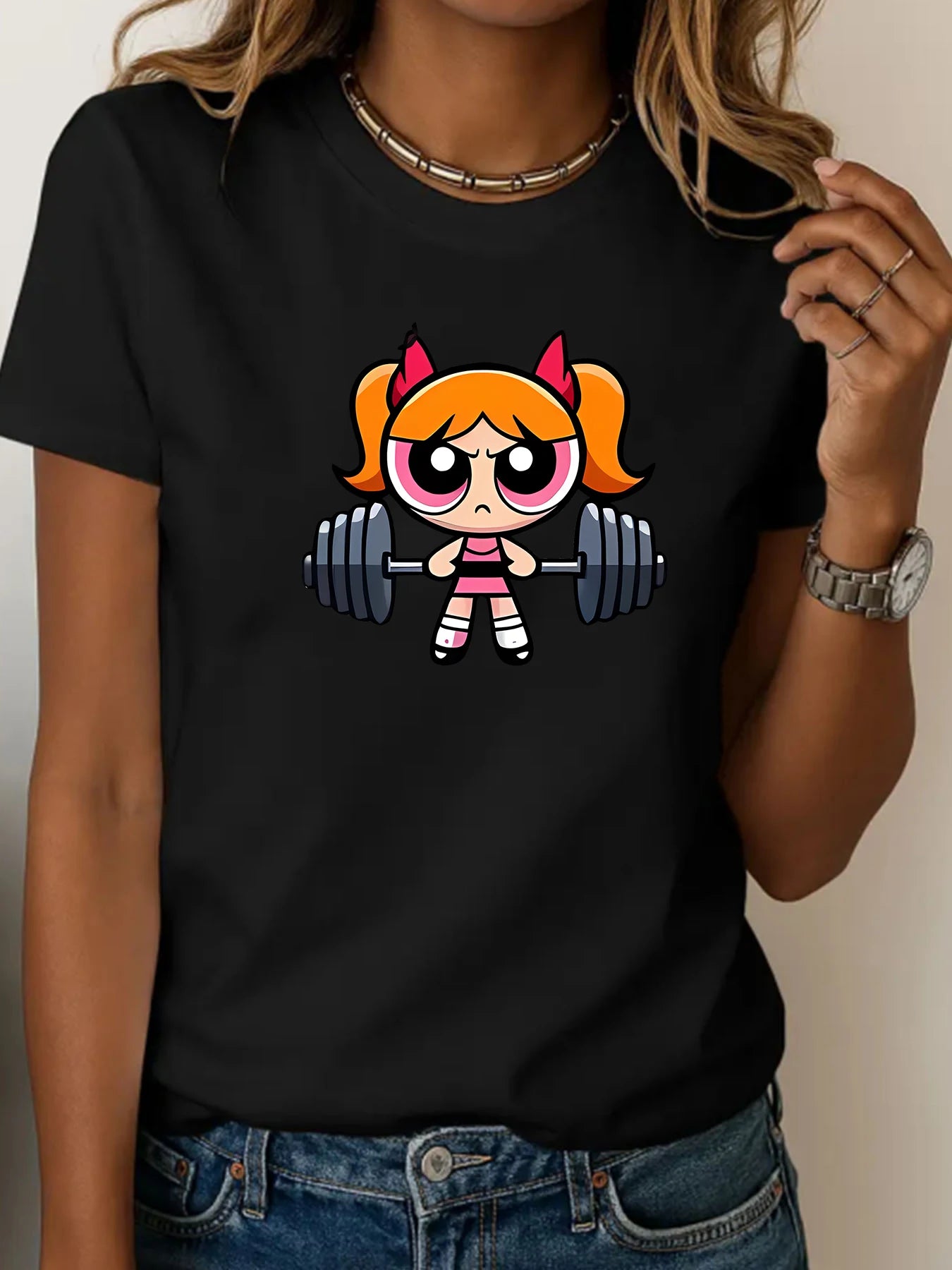 Girls Super Powerful Blouse Training Streetwear T-shirt Women's Shirt Academy Gym Fitness T-shirt