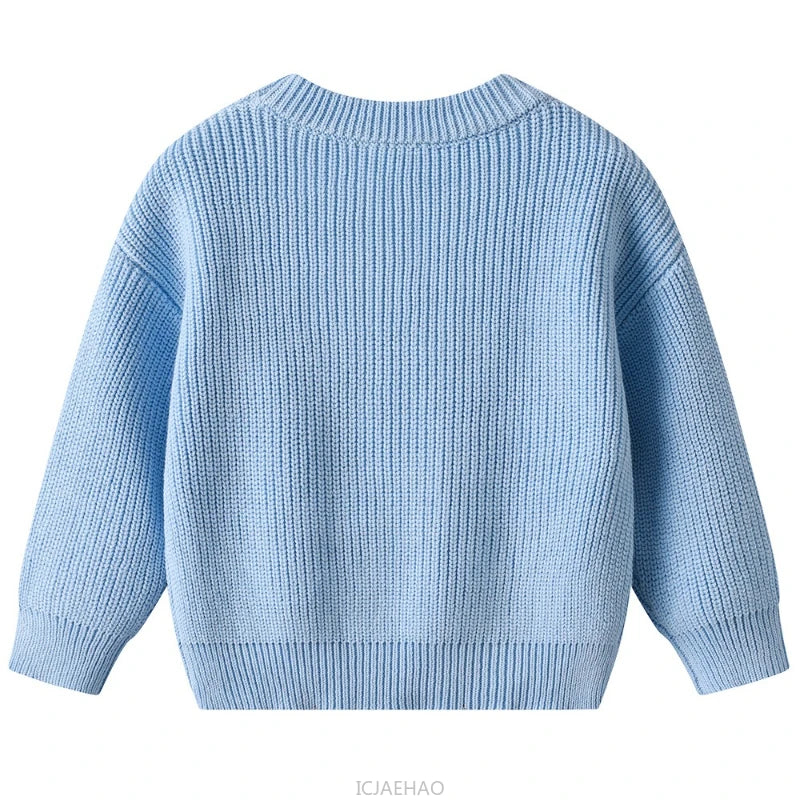 Teen Girl Clothes 2025 Winter Kids Knit Sweater Bobble Casual Children Top Outfits Costumes Baby Girls Basic Pullover Handmade