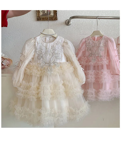 Baby Girls Clothing 2025 Autumn and Winter New Item Beautiful Dress Solid Color Pretty for Little Girls