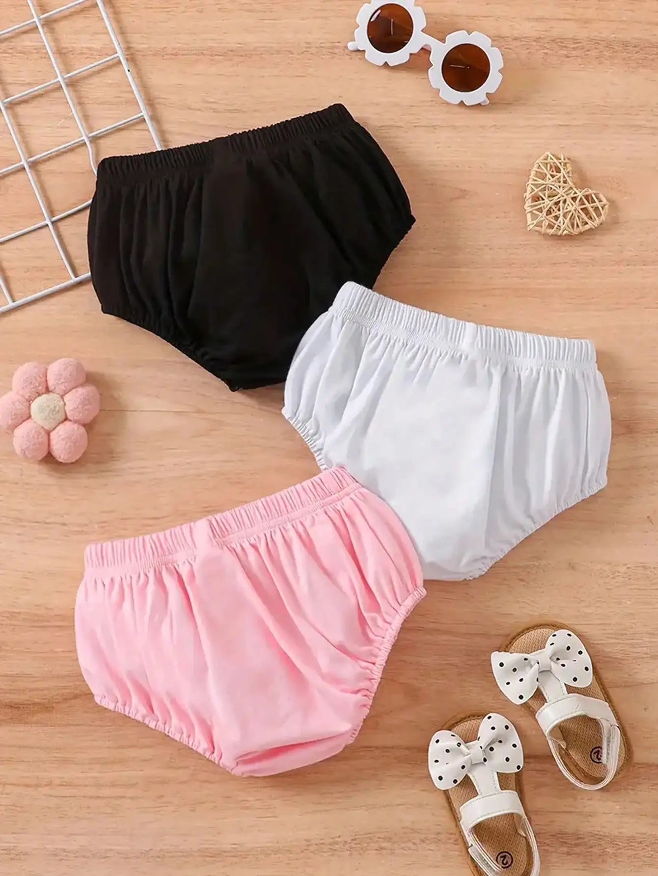 Newborn Baby Diaper Cover Casual Kids Short Pants Plain Color Cotton Toddler Boys Girls Breathable Bloomers Briefs Underwear