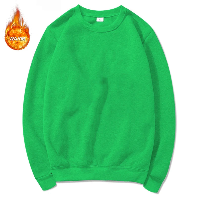 Basic Crewneck Sweatshirts for Men Women Spring Fall Warm Comfy Fleece Lined Pullover Tops Athletic Casual Loose Fit Sweaters
