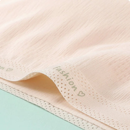4pcs Girls Underwear Top for Girl Ice Silk Seamless Tank Top Fixed Cup Anti-Slip Off Puberty Student Girls Bodices Girls Bras