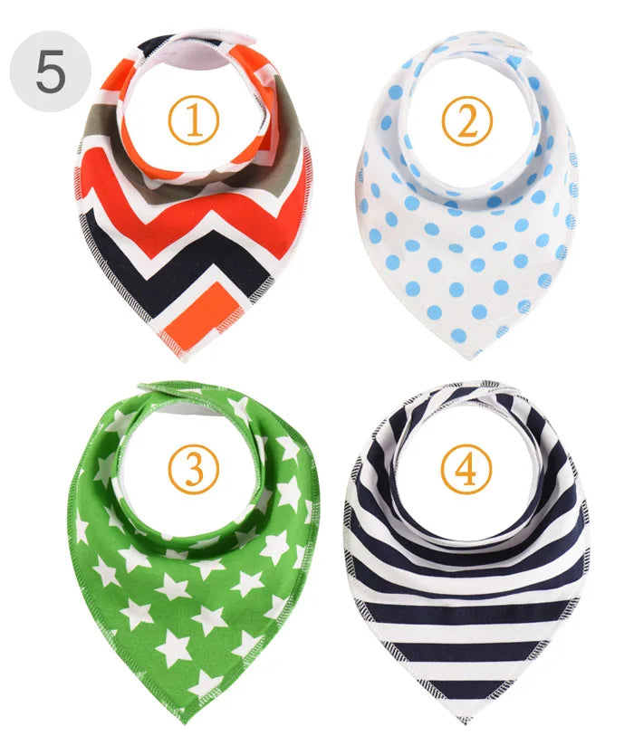 4 Pieces New Baby Bibs For Boy&Girl Burp Cloths Bandana Bibs Baby Bandana Infant Waterproof Dribble Bib Towels