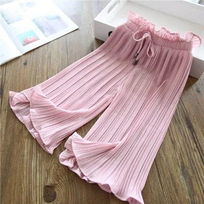 Girls' wide-leg pants new children's clothing girls' nine-point mosquito-proof pants little girls' pants summer casual pants