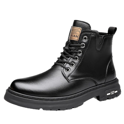 Men's shoes 2025 new autumn and winter men's boots youth high top casual men's shoes trend British style big yellow boots